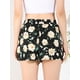 thumbnail image 5 of INSPIRE CHIC Pantalones Cortos De Playa De Verano Con Bolsillos De Cintura Elástica Casual Floral Para Mujer Negro L, 5 of 6