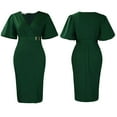 thumbnail image 2 of Womens 950S Vintage Church Office Party Dress Church Bodycon Midi Pencil Dress, 2 of 8