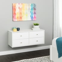 Prepac Floating 4-Drawer Dresser, White