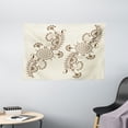 thumbnail image 1 of Henna Tapestry, Abstract Floral Elements South Asian Mehndi Style Oriental Design Soft Color Scheme, Wall Hanging for Bedroom Living Room Dorm Decor, 60W X 40L Inches, Cream Brown, by Ambesonne, 1 of 2