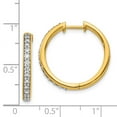 thumbnail image 2 of 14K Yellow Gold Earring Hinged Huggie Women'S Diamond Round 21 mm 23, 2 of 2