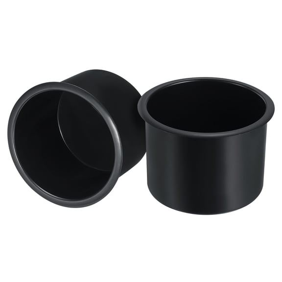 Uxcell 2Pcs Plastic Drop-in Cup, 3" x 3.78" Drink Can Holder Poker Table Cup Holder Insert, Black