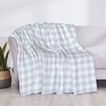 thumbnail image 3 of Yiaed Blue Checkboard Print Blanket Throw Blanket Soft Cozy Flannel Blanket for Home Bed Sofa Couch Chair-40"x30", 3 of 6