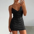 thumbnail image 1 of LSLJS Women's Fashion Sequins Sleeveless Solid Make Dress Formal Dresses, Prom Dress, 1 of 5