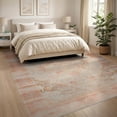 thumbnail image 2 of ODIKA 8'x10' Boho Vintage Distressed Border Motifs Geometric Tassel Stripe Washable Area Rug None for Living Room, Under Sectional, Family , Durable, Non-Slip, 2 of 6