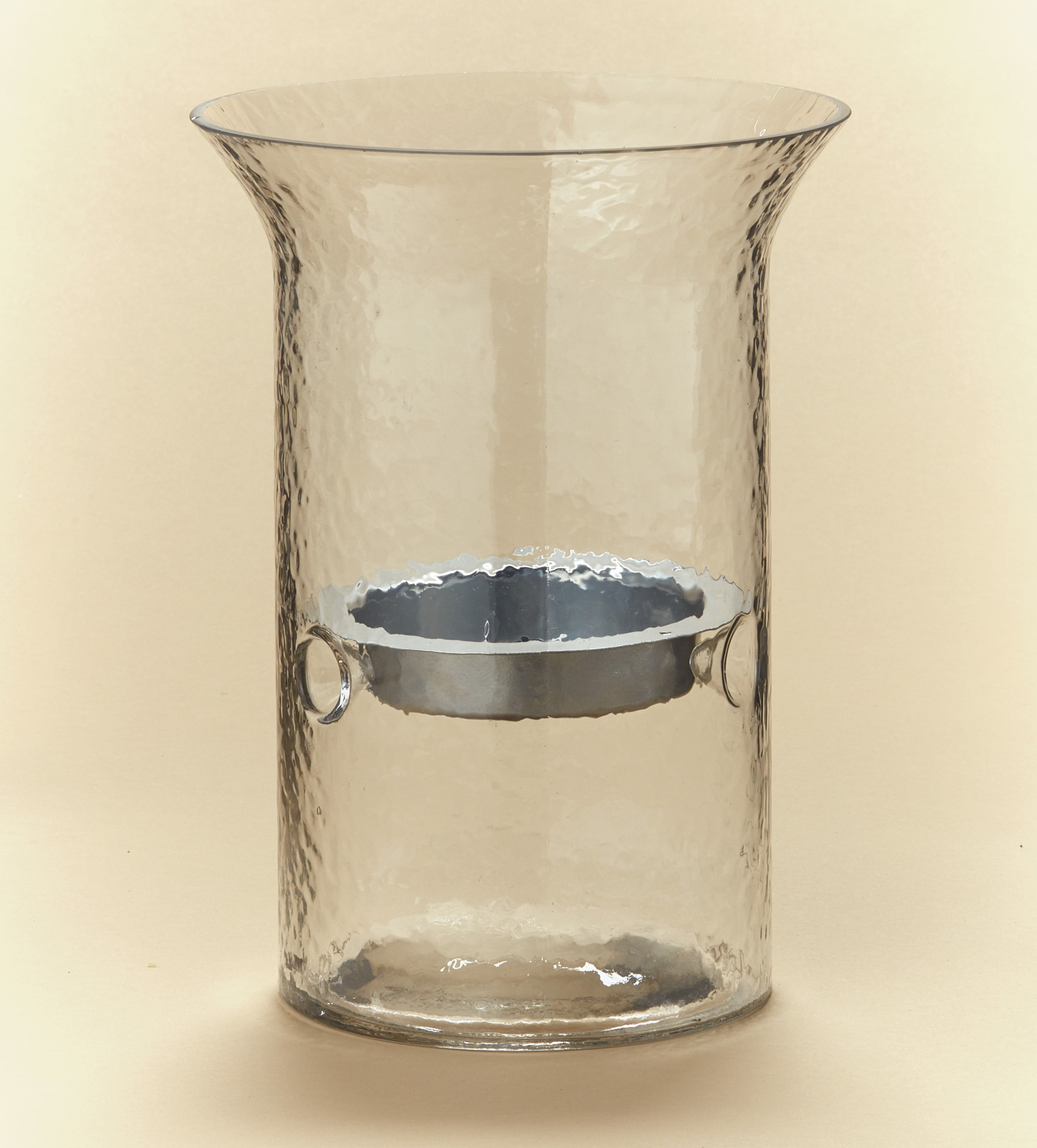 Large Floating Tray Glass Pillar Candle Holder Lighted Home Accent