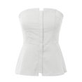 thumbnail image 4 of Solid Color Tube Sleeveless Slim Adjustable Zipper Tops, with Ribbed Details and Sizes, 4 of 5