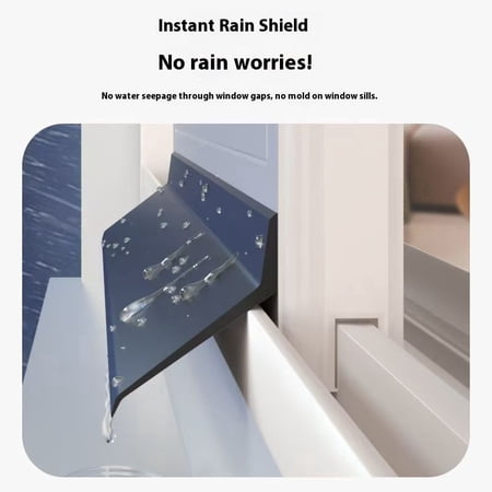 49.21FT Flexible Silicone Strip - TPE Window Sill Extender Drip Cap, Leak Stopper Water Diverter for Windows, Balcony, Shower Door - Debris-Resistant Adhesive Splash Guard