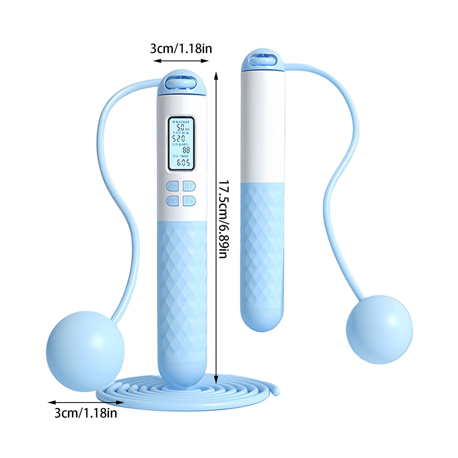 Cordless Weighted Jump Rope with Counter Adjustable Ropeless Skipping Rope for Fitness, Digital Jump Rope with LCD Display for Home Gym Outdoor Workout for Men and Women