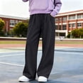 thumbnail image 6 of Ixbnca Children Long Pants Casual Elastic High Waist Pockets Pants Loose Straight Leg Solid Color Trousers, 6 of 7