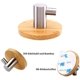 thumbnail image 2 of Ganchos autoadhesivos de acero inoxidable 304 y ganchos de bambú para batas, ganchos de pared, toallero de cocina, ganchos para batas, sin perforación, ganchos para baño, cocina, oficina (gancho, 2 of 6