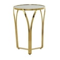 thumbnail image 6 of DecMode 16" x 23" Gold Metal Accent Table with Black Top, 1-Piece, 6 of 8