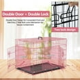 thumbnail image 4 of YRLLENSDAN,Dog Crates for Small Dogs,Small Dog Kennel Indoor,Dog Cages ,Collapsible Dog Crate,Wire Dog Crates,Lndoor,Outdoor,30 Inch,Pink, 4 of 7