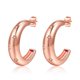 thumbnail image 1 of Nvzi Pendientes de aro abiertos para mujer, aros gruesos, pendientes de aro redondos con forma de C de cristal brillante, pendientes de aro gruesos con circonita cúbica, oro rosa, 1 of 1