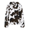 thumbnail image 4 of Camiseta de manga larga para mujer a la moda, blusa con estampado de otoño, cárdigan con capucha, abrigo con cremallera de lana, Tops Fridja  BV0+4277, 4 of 5