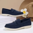 thumbnail image 6 of Womens Shoes,Casual Shoes Solid Suede On for Fashion Wear Flat Bottom Casual Shoes for Versatile Style,Shoes for Women,Navy,9..5, 6 of 6