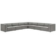 thumbnail image 3 of Modway Mingle Vegan Leather 7-Piece Sectional Sofa in Gray, 3 of 11