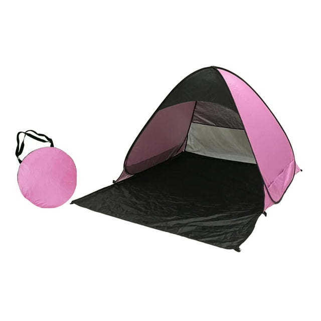 Tente de Plage, Tente Portable, UPF 50, Protection Solaire Rose Noir