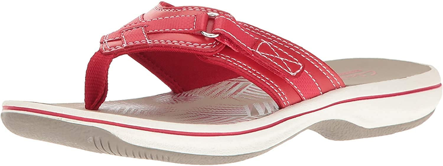 clarks red flip flops