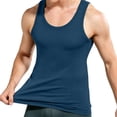 thumbnail image 4 of Minjewel Men Solid Color Casual Sleeveless Tank Top,Blue XL, 4 of 6