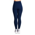 thumbnail image 2 of Fangasis Women Yoga Pants Elastic Waisted Leggings High Waist Bottoms Ladies Stretch Tights Skinny Gym Trousers Navy Blue XL, 2 of 6