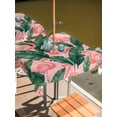thumbnail image 2 of Outdoor Tablecloth with Umbrella Hole for Patio/Picnic/Party/Camping, Pink Flamingo Waterproof Table Cloth Square Cover Washable, Vintage Summer Tropical Leaves Pink (54"x 54"), 2 of 9