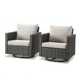 thumbnail image 3 of PARKWELL Outdoor Swivel Glider Chair Set of 2, Patio Swivel Rocking Lounge Chair with Beige Cushions for Balcony Patio, Brown Wicker, 3 of 10