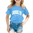 thumbnail image 1 of 3 T Vêtements Fille sous-Vêtement Garçon et Fille Mode Décontractée Imprimé Col Rond Ample Manches Courtes T-Shirt Haut, 1 of 4