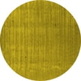 thumbnail image 1 of Ahgly Company Machine Washable Indoor Round Abstract Yellow Contemporary Area Rugs, 7' Round, 1 of 4