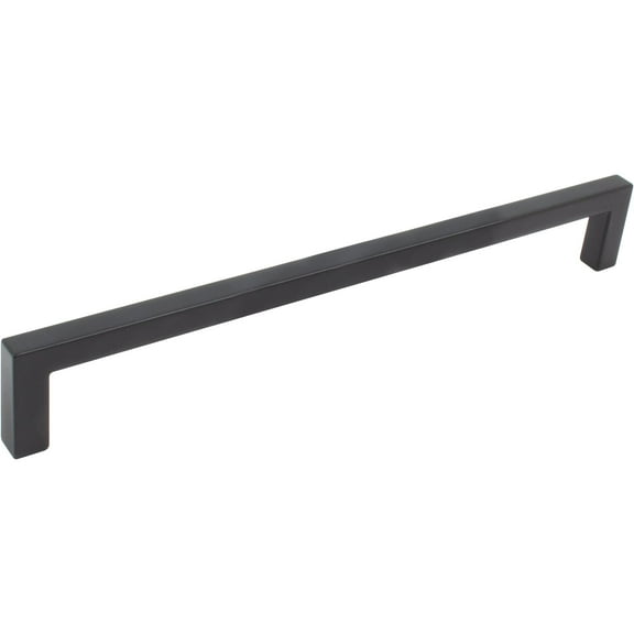 Contemporary Square Cabinet Pull, 256 Millimeters, Zinc Base Material, Matte Black by Stone Harbor Hardware
