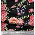 thumbnail image 2 of Soimoi Cotton Duck Fabric Leaves & Peony Floral Decor Fabric Printed Yard 42 Inch Wide, 2 of 3