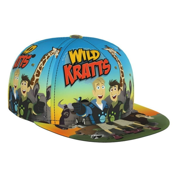 Wild Kratts Baseball Cap For Men, Women & Kids, Classic Flat Brim Hat Hip Hop Trucker Hat Adjustable Snapback Hat