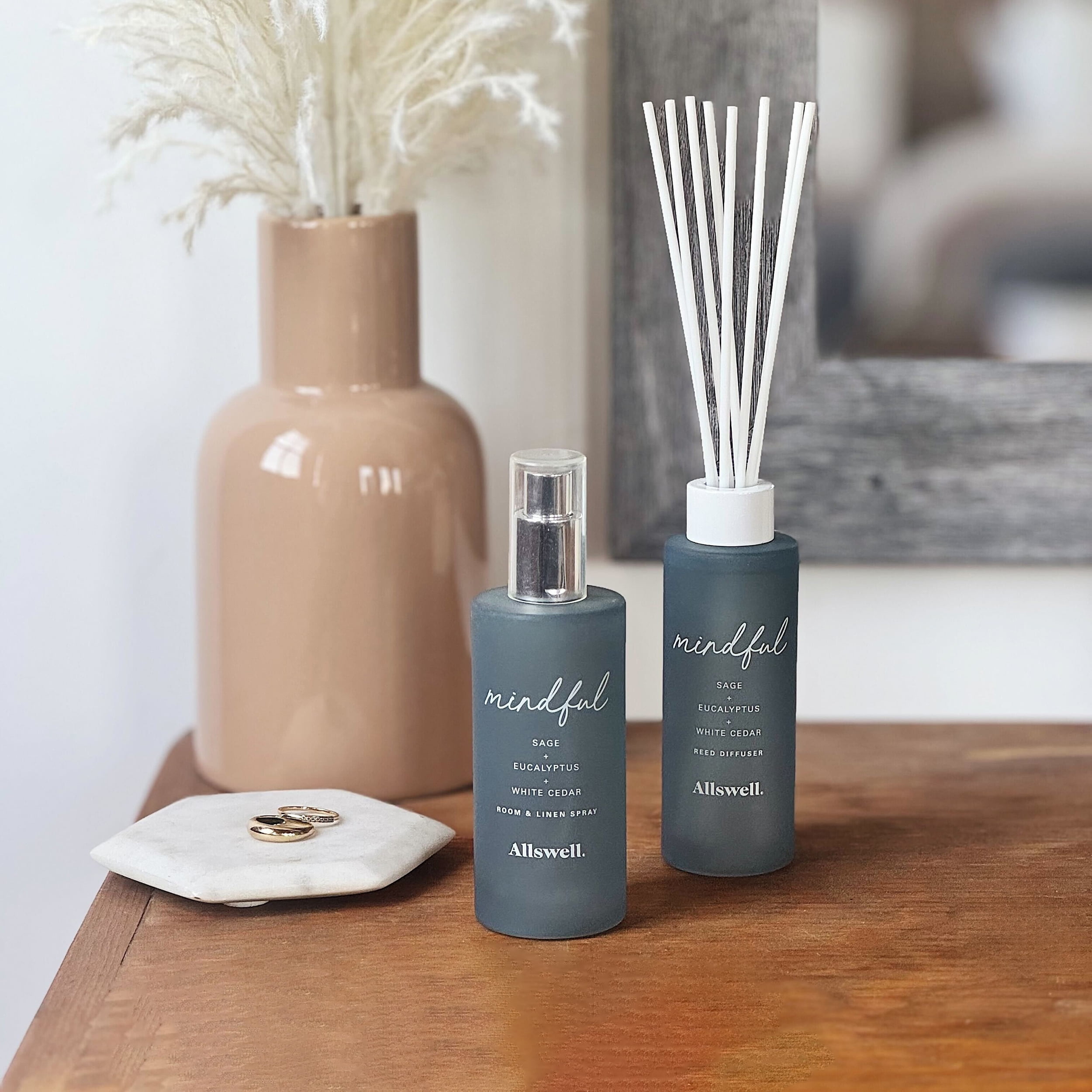 (3 pack) Allswell Mindful (Sage + Eucalyptus + White Cedar) Scented Room and Linen Spray 3.4 Fl Oz (100mL).