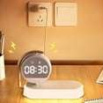 thumbnail image 3 of Injueey ABS Reloj despertador digital Lámpara de Carga inalámbrica Ajuste de tres velocidades Despertadores de ángulo de 180 ° Cargadores de dispositivos electrónicos específicos, 3 of 6