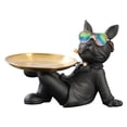 thumbnail image 1 of Estatua de Bulldog de resina, plato de aperitivos de frutas secas, adorno para el hogar, decoración para la sala de estar Hugtrwg Para estrenar, 1 of 9