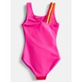 thumbnail image 2 of Wonder Nation Girls Triple Strap Asymmetrical Swim One-Piece, Sizes 4-17, 2 of 3