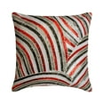 thumbnail image 5 of Red Shams, Sequins and Beaded Sparkly Glitter Pillow Shams, 24x24 inch (60x60 cm) Pillow Shams, Square Silk Pillow Sham, Pillow Shams, Modern, Abstract - Red N Black Streaks, 5 of 10