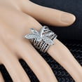 thumbnail image 5 of Womens Dragonfly Ring Diamond Inlaid Gold Plated Fashion Jewelry Elegant Unique Statement Gift For Her Durable, 5 of 6