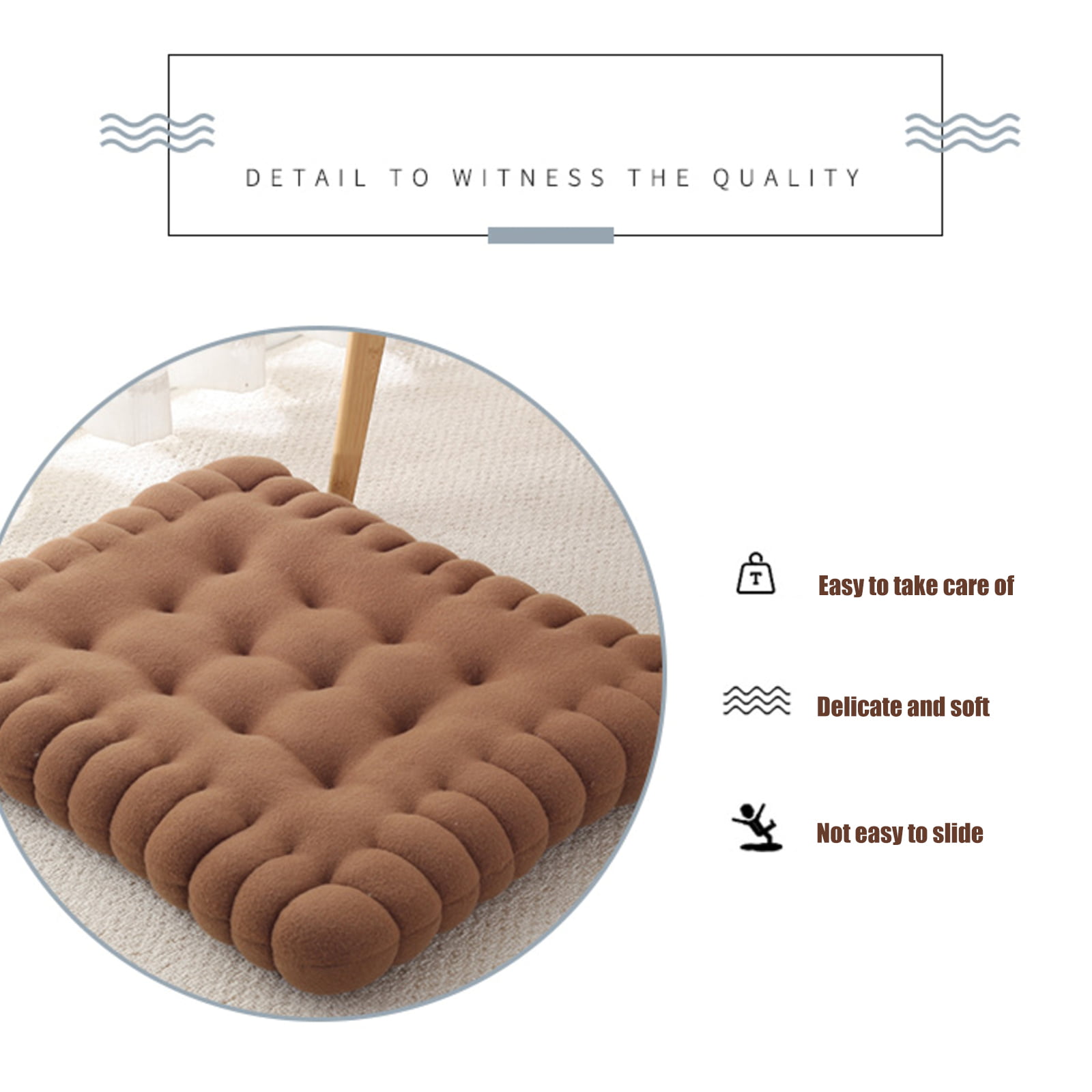 UTDKLPBXAQ Japanese Style Cotton Cookie Tatami Biscuit Pillow Cushion Adorable Soft Biscuit Tatami Cookie Floor Mat for Living Room Bedroom Chairs Dining Table