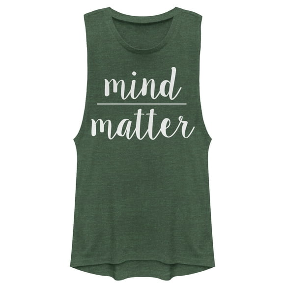 Junior's CHIN UP Mind Over Matter Festival Muscle Graphic Tee Pine Green Heather Large