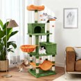 thumbnail image 4 of Gymax 66'' Tall Cat Tree w/2 Condos Sisal Scratching Posts Plush Perch Hammock Basket, 4 of 10