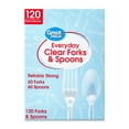 thumbnail image 5 of Great Value Plastic Everyday Clear Fork and Spoon Combo, 120 Count, 5 of 9