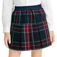 thumbnail image 2 of ITSAME Girls Pleated Skirt, Elastic Waist Plaid School Uniform Summer Fashion Skirt Navy 2-3T, 2 of 6