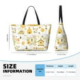 thumbnail image 6 of Ratiio Farm Bee Cute Honey Print Large Capacity Beach Travel Bag, Polyester Waterproof Tote Bag with Zipper for Vacation and Daily Use, 6 of 6