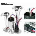 thumbnail image 4 of 600DB Air Train Horn kit for Car, Super Loud Twin Tone Chrome Plated Zinc Dual Trumpet for 12V Trucks Vans Boats, 4 of 8