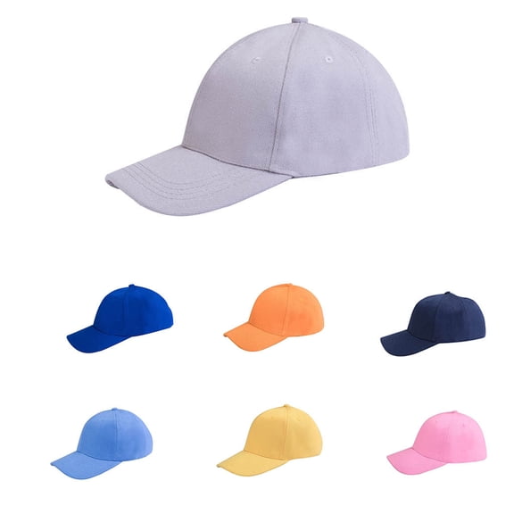 MKKAS Men's Baseball Cap Hat 100% Cotton Plain Blank Structured Curved Bill Hat for Outdoor Sun Protection Basic Sport Style, Gray, Baseball Cap Hat, Men's, Plain
