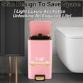 thumbnail image 4 of Juego de accesorios de baño con papelera de acero inoxidable, cepillo para inodoro, juego para cepillo de dientes y dispensador de jabón, 8 piezas, color rosa y dorado, 4 of 4
