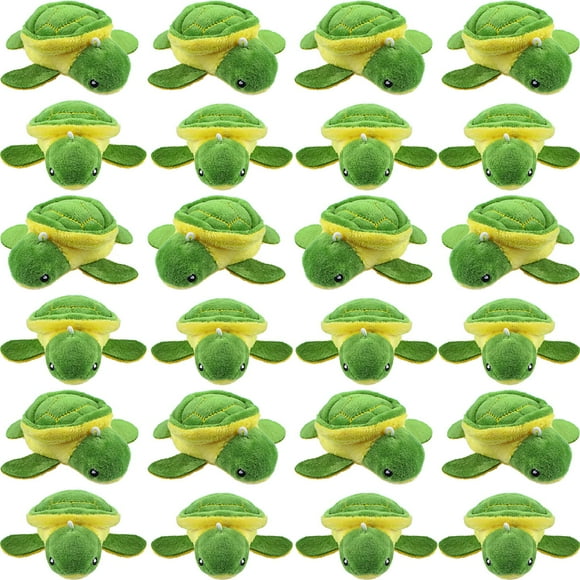 Peluche de peluche HyDren con forma de tortuga pequeña, 8 cm, para niños, 24 unidades