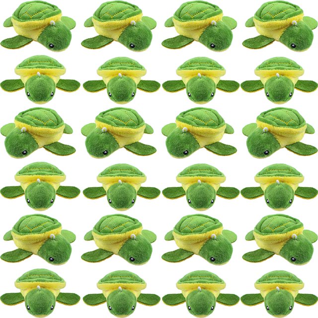 Peluche de peluche HyDren con forma de tortuga pequeña, 8 cm, para niños, 24 unidades