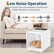 72L Automatic Pet Drying Box - 360° Efficient Grooming Blower with 5 Air Outlets - Quiet Smart Temperature Control Pet Dryer Machine with LED Display Smart Door for Multiple Pets - US Standard
